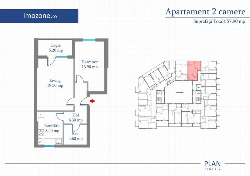 Apartament 2 Camere | 57.9 mp | Bloc Nou | Metrou Pacii / Preciziei | Militari